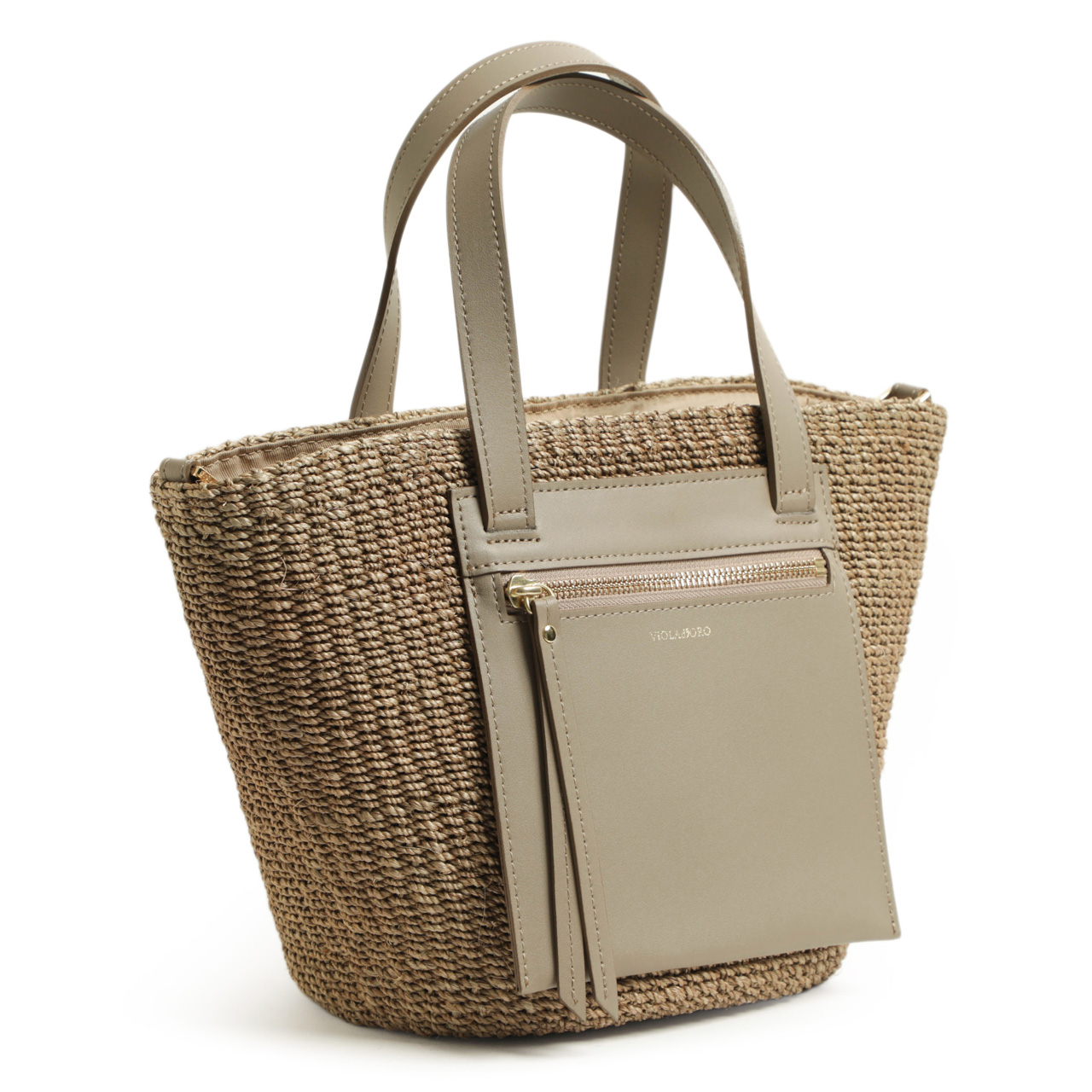 美品⭐️ヴィオラドーロ　タッセル付きかごバッグ　シルバー VIOLAD'ORO ヴィオラドーロ 